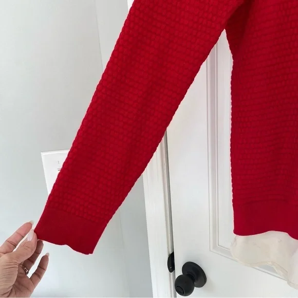 Calvin Klein Women’s Red Scoop Neck Long Sleeve Top Size Large - Picture 6 of 8